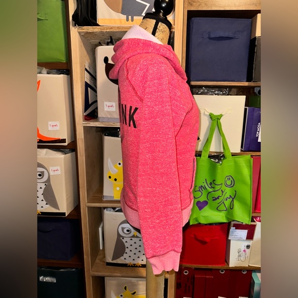 ♥️❤️VINTAGE VICTORIA SECRET FULL ZIP HOODIE-washed red - Picture 5 of 12